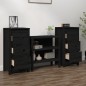 vidaXL Aparadores 2 uds madera maciza de pino negro 40x35x80 cm vidaXL Aparadores 2 uds madera maciza de pino negro 40x35x80 cm