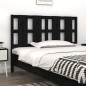 vidaXL Cabecero de cama madera maciza de pino negro 145,5x4x100 cm vidaXL Cabecero de cama madera maciza de pino negro 145,5x4x100 cm