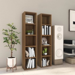 vidaXL Estantería para CD 2 uds madera marrón roble 21x16x93,5 cm
