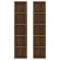 vidaXL Estantería para CD 2 uds madera marrón roble 21x16x93,5 cm vidaXL Estantería para CD 2 uds madera marrón roble 21x16x93,5 cm