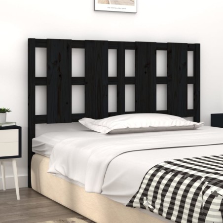 vidaXL Cabecero de cama madera maciza de pino negro 145,5x4x100 cm