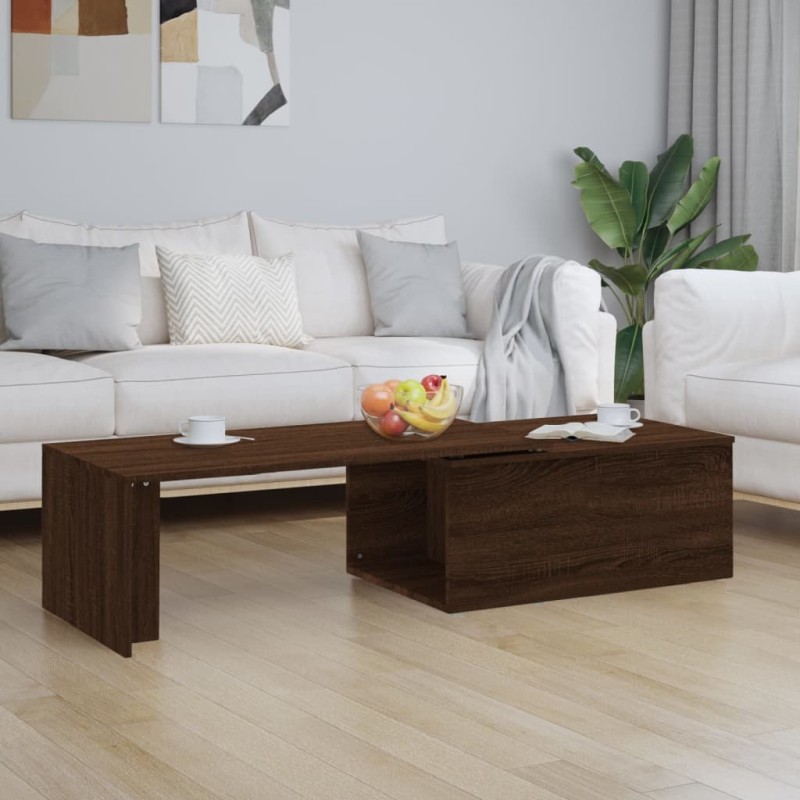 vidaXL Mesa de centro madera contrachapada marrón roble 150x50x35 cm vidaXL Mesa de centro madera contrachapada marrón roble 150x50x35 cm