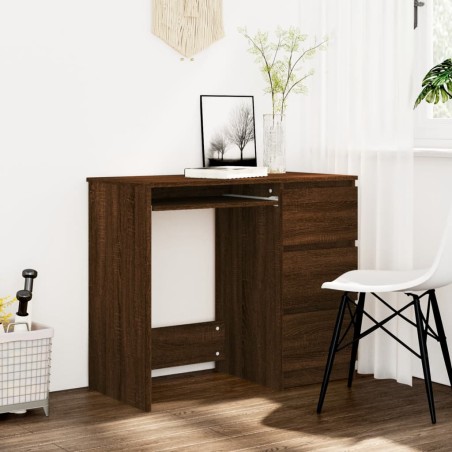vidaXL Escritorio de madera contrachapada roble marrón 90x45x76 cm