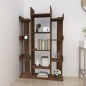 vidaXL Estantería de madera contrachapada marrón roble 86x25,5x140 cm vidaXL Estantería de madera contrachapada marrón roble 86x25,5x140 cm