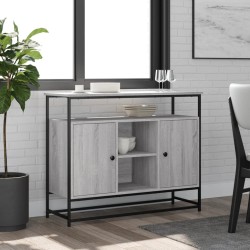 vidaXL Aparador de madera de ingeniería gris Sonoma 100x35x80 cm