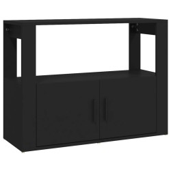 vidaXL Aparador de madera contrachapada negro 80x30x60 cm