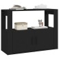vidaXL Aparador de madera contrachapada negro 80x30x60 cm