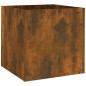 vidaXL Jardinera de madera contrachapada roble ahumado 40x40x40 cm vidaXL Jardinera de madera contrachapada roble ahumado 40x40x40 cm