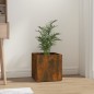 vidaXL Jardinera de madera contrachapada roble ahumado 40x40x40 cm vidaXL Jardinera de madera contrachapada roble ahumado 40x40x40 cm
