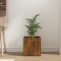 vidaXL Jardinera de madera contrachapada roble ahumado 40x40x40 cm vidaXL Jardinera de madera contrachapada roble ahumado 40x40x40 cm