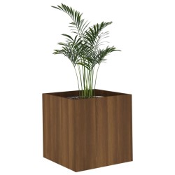 vidaXL Jardinera de madera contrachapada marrón roble 40x40x40 cm