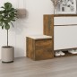 vidaXL Cajón taburete madera contrachapada roble ahumado 40,5x40x40 cm vidaXL Cajón taburete madera contrachapada roble ahumado 40,5x40x40 cm