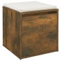 vidaXL Cajón taburete madera contrachapada roble ahumado 40,5x40x40 cm vidaXL Cajón taburete madera contrachapada roble ahumado 40,5x40x40 cm