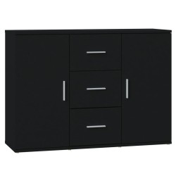 vidaXL Aparador de madera contrachapada negro 91x29,5x65 cm