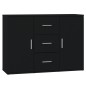 vidaXL Aparador de madera contrachapada negro 91x29,5x65 cm