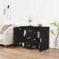 vidaXL Aparador de madera contrachapada negro 91x29,5x65 cm