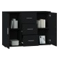 vidaXL Aparador de madera contrachapada negro 91x29,5x65 cm