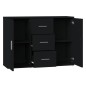 vidaXL Aparador de madera contrachapada negro 91x29,5x65 cm