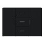 vidaXL Aparador de madera contrachapada negro 91x29,5x65 cm