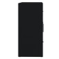 vidaXL Aparador de madera contrachapada negro 91x29,5x65 cm