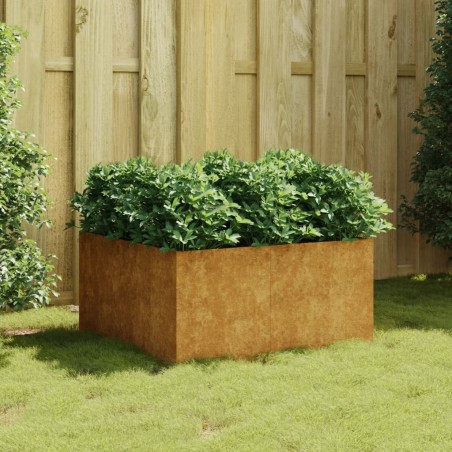vidaXL Jardinera de acero corten 80x80x40 cm