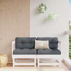 vidaXL Sofás esquineros con cojines 2 uds madera maciza de pino blanco