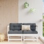vidaXL Sofás esquineros con cojines 2 uds madera maciza de pino blanco