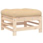 vidaXL Taburete de jardín con cojín madera maciza de pino vidaXL Taburete de jardín con cojín madera maciza de pino