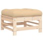 vidaXL Taburete de jardín con cojín madera maciza de pino vidaXL Taburete de jardín con cojín madera maciza de pino