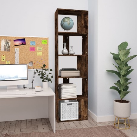 vidaXL Estantería de madera contrachapada roble ahumado 45x24x160 cm