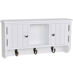 vidaXL Armario de pared para llaves y joyas con puertas y ganchos