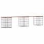 vidaXL Banco de jardín diseño gaviones madera maciza pino 203x31x42 cm vidaXL Banco de jardín diseño gaviones madera maciza pino 203x31x42 cm