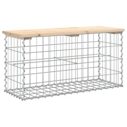 vidaXL Banco de jardín diseño gaviones madera maciza pino 83x31,5x42cm