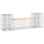 vidaXL Banco jardín diseño gaviones madera maciza pino 183x41x60,5 cm vidaXL Banco jardín diseño gaviones madera maciza pino 183x41x60,5 cm