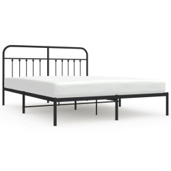 vidaXL Estructura de cama con cabecero metal negro 183x213 cm
