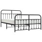 vidaXL Estructura de cama cabecero y pie de cama metal negro 135x190cm vidaXL Estructura de cama cabecero y pie de cama metal negro 135x190cm
