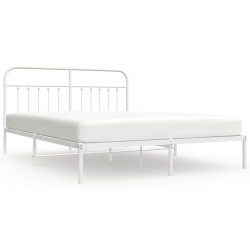vidaXL Estructura de cama de metal con cabecero blanco 183x213 cm