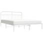 vidaXL Estructura de cama de metal con cabecero blanco 183x213 cm