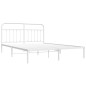 vidaXL Estructura de cama de metal con cabecero blanco 183x213 cm