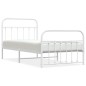 vidaXL Estructura cama metal cabecero y pie de cama blanca 100x190 cm