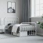 vidaXL Estructura cama metal cabecero y pie de cama blanca 100x190 cm