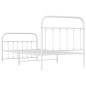 vidaXL Estructura cama metal cabecero y pie de cama blanca 100x190 cm