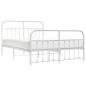 vidaXL Estructura cama metal con cabecero y estribo blanco 150x200 cm vidaXL Estructura cama metal con cabecero y estribo blanco 150x200 cm