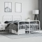 vidaXL Estructura cama metal con cabecero y estribo blanco 150x200 cm vidaXL Estructura cama metal con cabecero y estribo blanco 150x200 cm