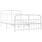 vidaXL Estructura cama metal con cabecero y estribo blanco 150x200 cm vidaXL Estructura cama metal con cabecero y estribo blanco 150x200 cm