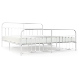 vidaXL Estructura cama metal con cabecero y pie cama blanco 193x203 cm