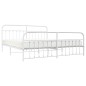 vidaXL Estructura cama metal con cabecero y pie cama blanco 193x203 cm