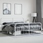 vidaXL Estructura cama metal con cabecero y pie cama blanco 193x203 cm
