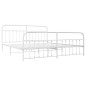 vidaXL Estructura cama metal con cabecero y pie cama blanco 193x203 cm