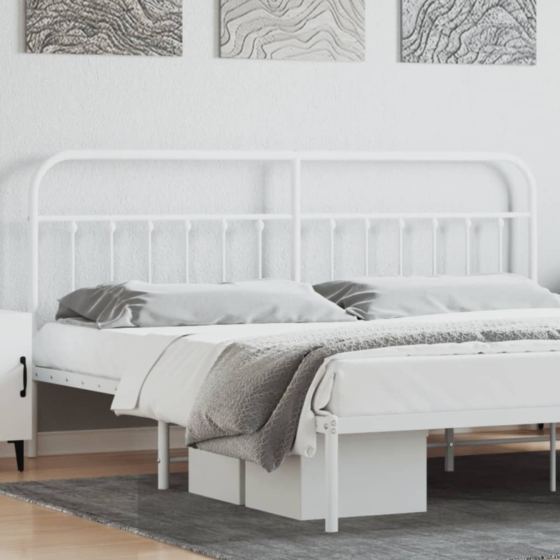 vidaXL Cabecero de metal blanco 193 cm vidaXL Cabecero de metal blanco 193 cm
